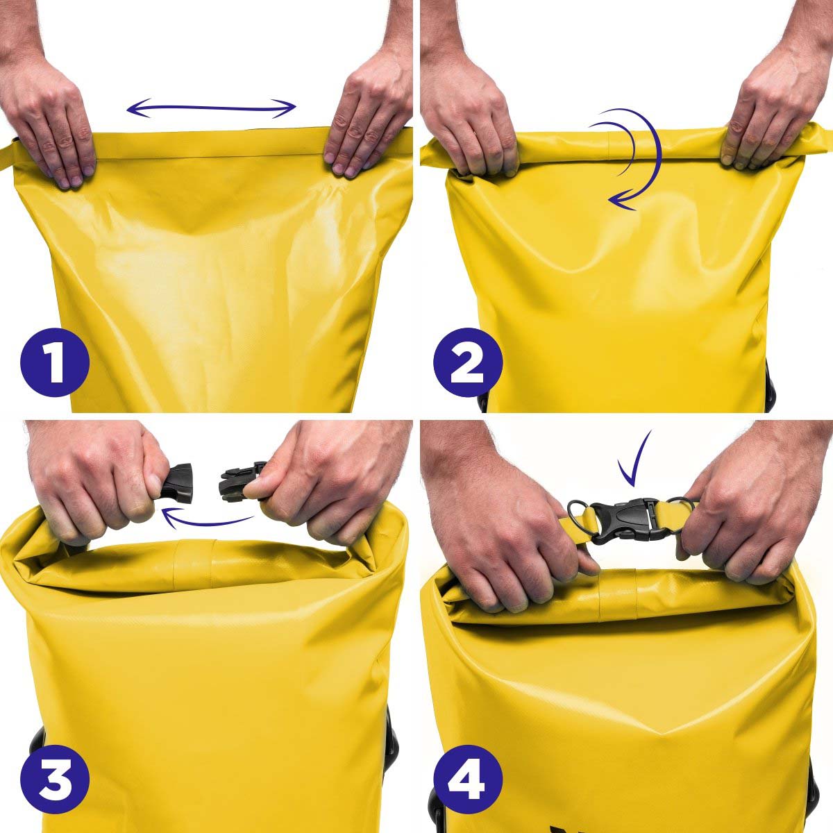 50 L Waterproof Spacious Dry Bag, Yellow is easy to lock